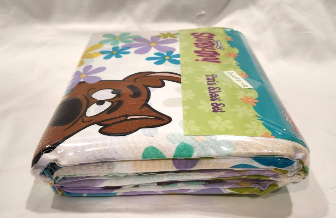 Scooby Doo Twin Sheet Set Vintage NEW RARE Sealed 3 Pieces 1999 Hanna Barbera