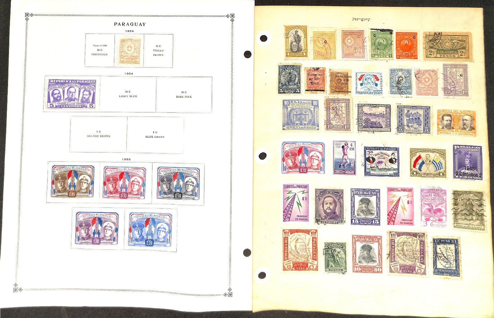 Paraguay Stamp Collection on 35 Scott International Pages, 1879-1959 (BF)