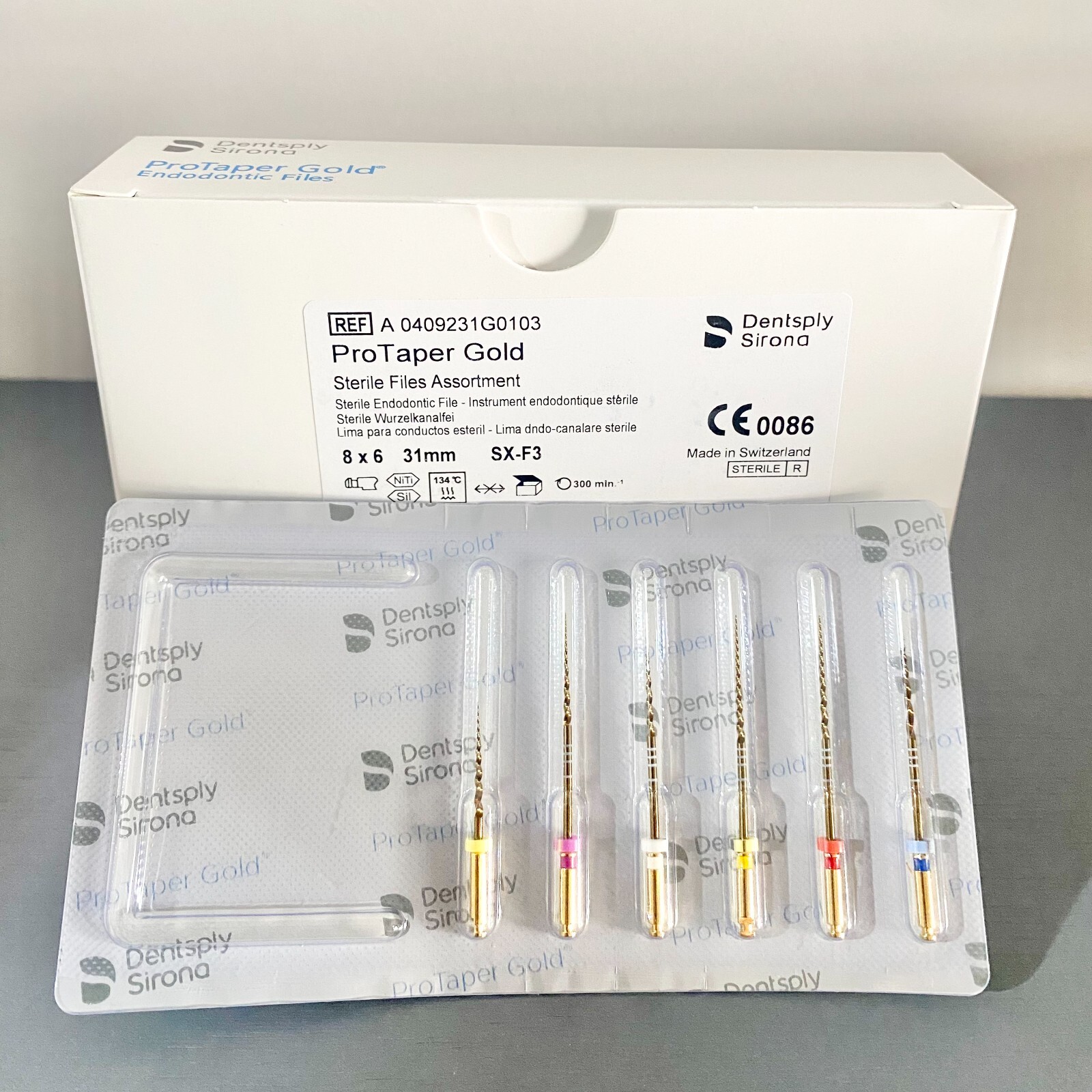 8 Packs/Box 31mm SX-F3 ProTaper Gold Dental Endo Root Canal Rotary Sterile Files