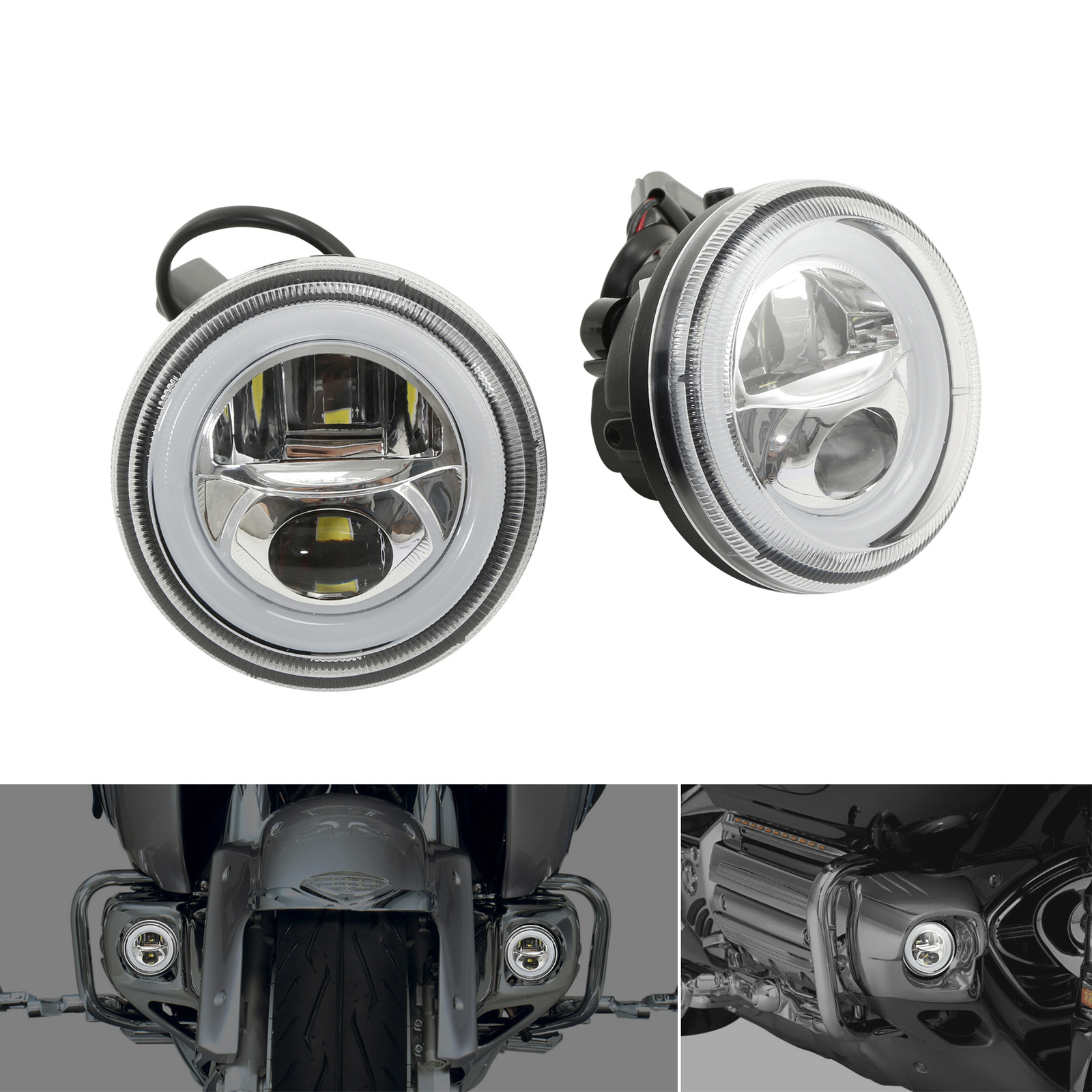 DOT LED Driving Fog Lights Lamp Fit For Honda GL1800 Goldwing 2006-2010 07 08