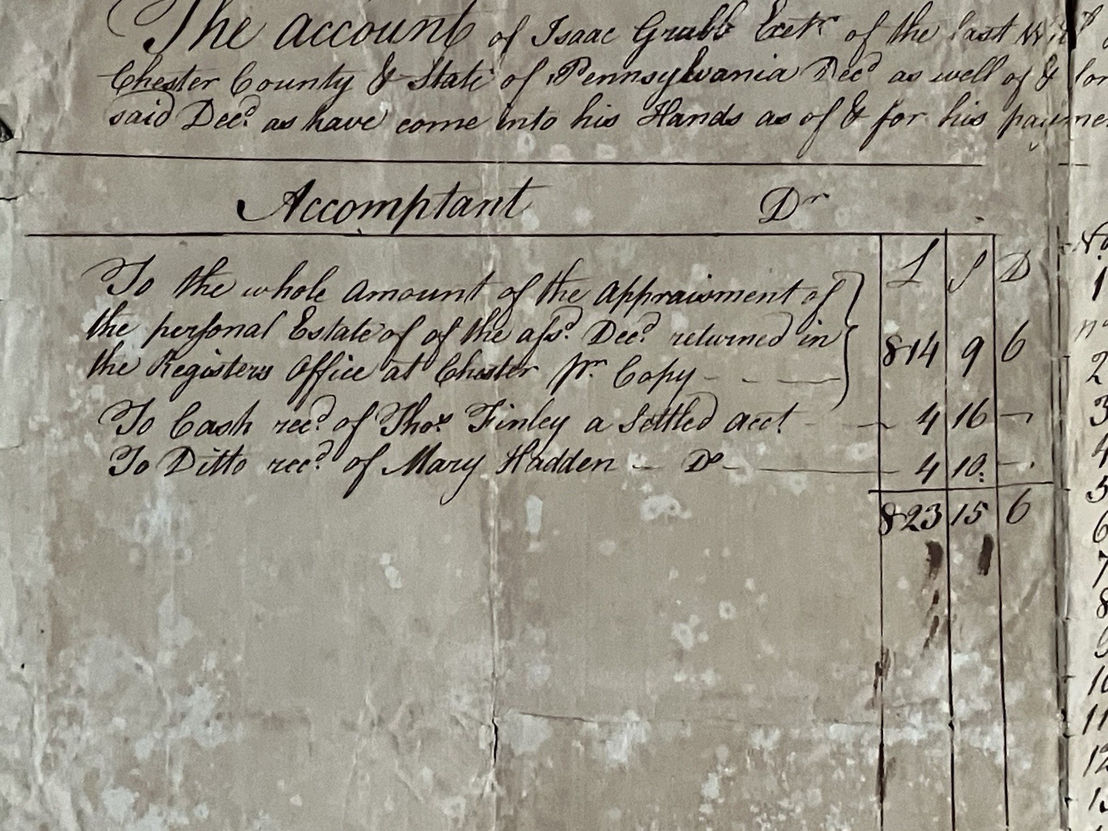 1777 - LEGAL DOCUMENT - "Last Will & Treatment" - SAMUEL GRUBB of Pennsbury, PA