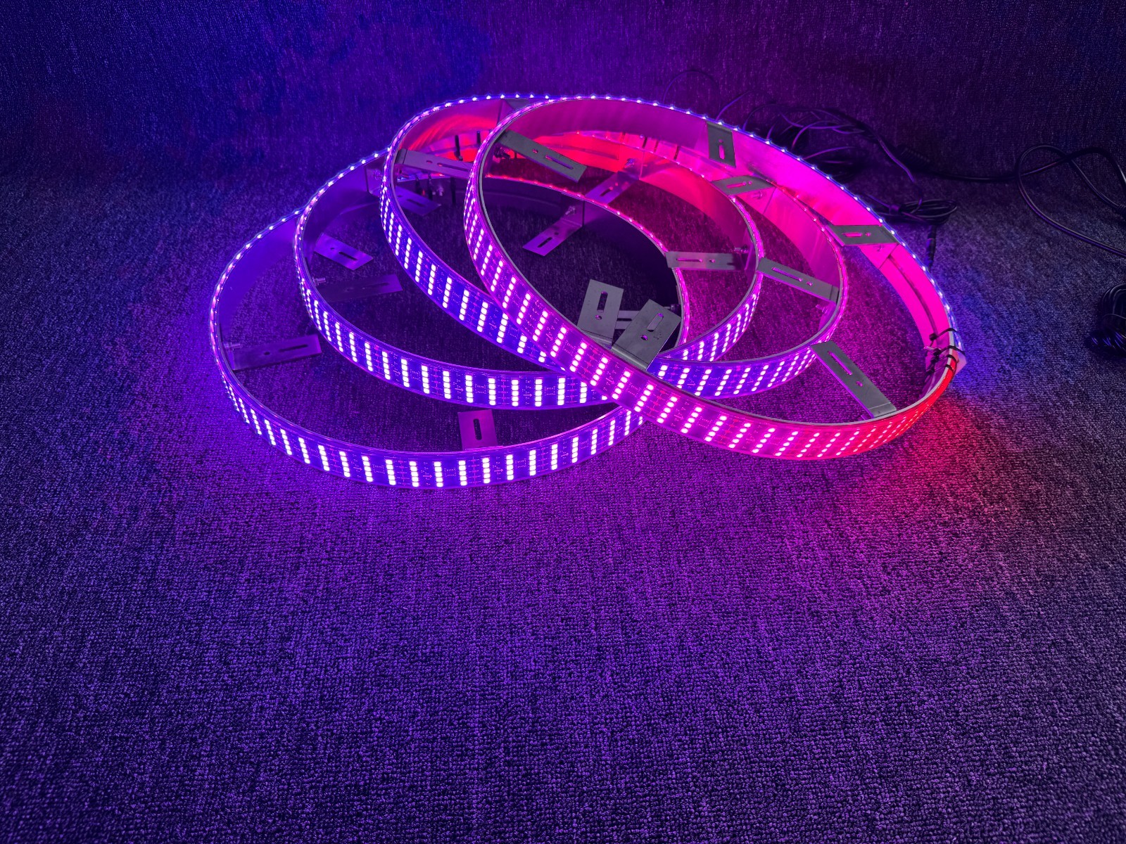 17.5" 5ROWs Brightest RGB CHASING Flow for Car Truck LED Wheel Rim Ring Lights