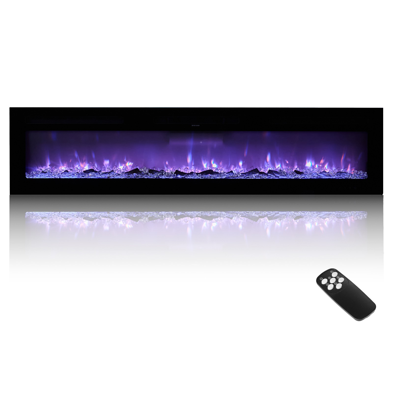 VEVOR 72 inch Electric Fireplace Wall Mounted Recessed with Remote Control 1500W