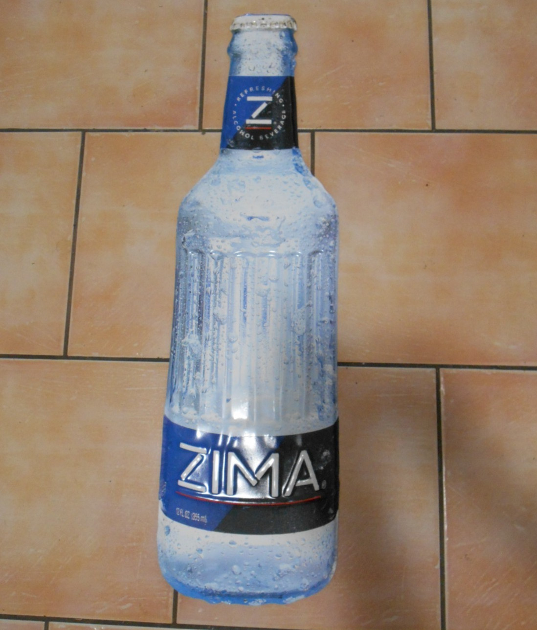 Vintage Zima Beverage Metal Tin Bottle Advertising 29 5/8" Tall
