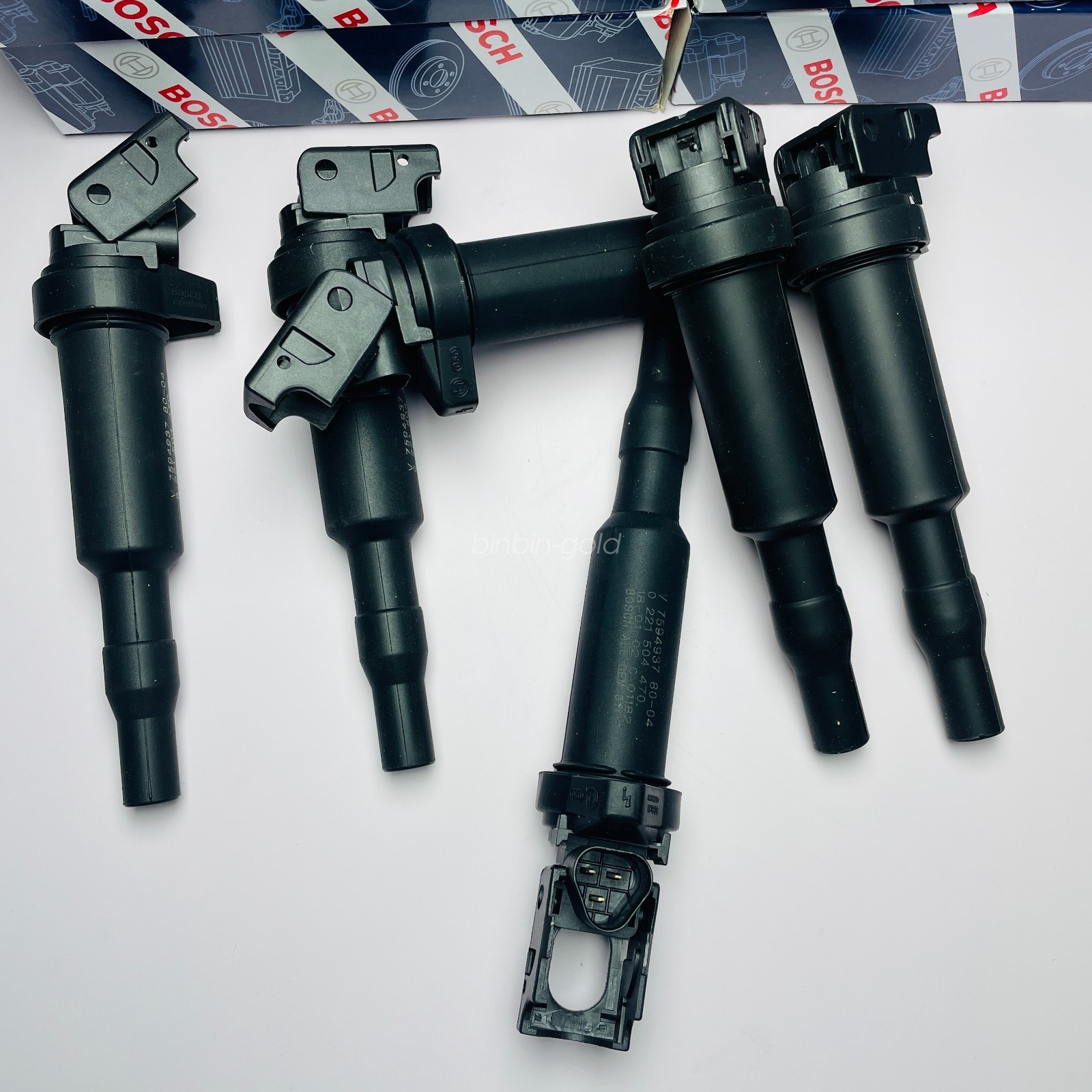 6x OEM BOSCH Ignition Coil Set W/ Connector Boot For BMW 5 6 7 x5 x6 0221504470