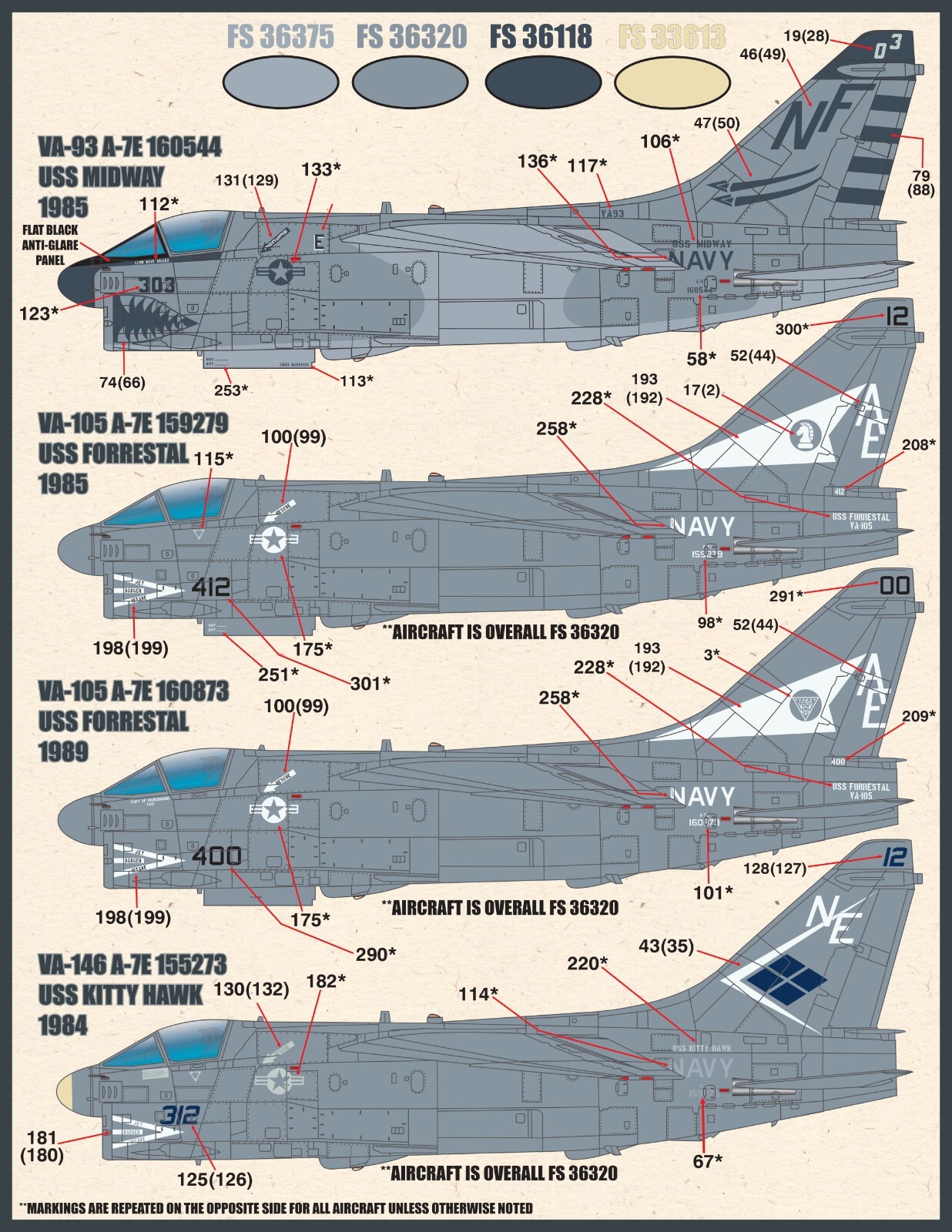 1/48 Furball A-7E "Lo-Viz SLUFs" Decals for the Hasegawa Kit