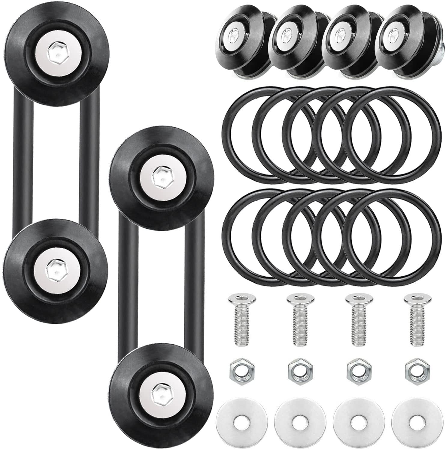 8PCS Black Bumper Quick Release Front Rear Bumper Fastener Trunk Fender clip Kit