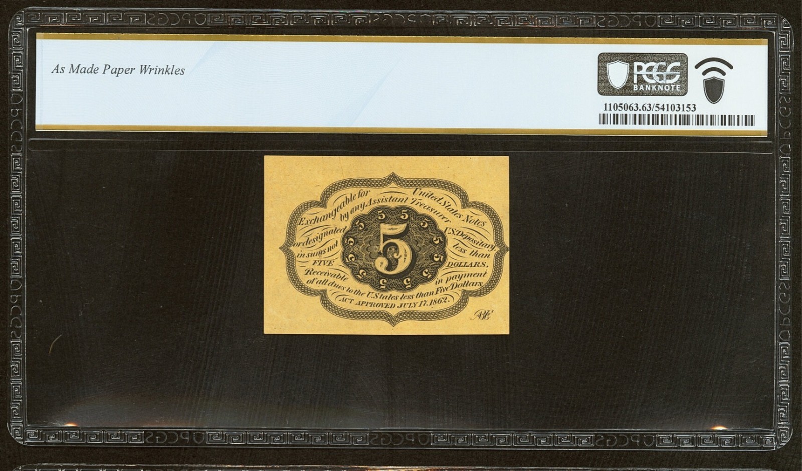 FR-1230 $0.05 First Issue Fractional Currency - 5 Cents - CHOICE UNC PCGS 63 PPQ