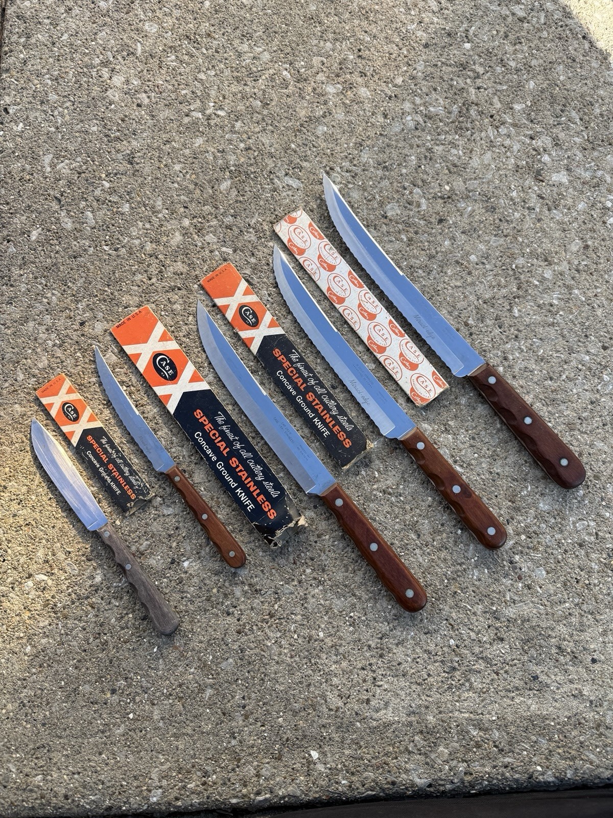 Lot of 5 Case XX Kitchen Knives: M 282-5”, M 283-8”, CAP 283-8”, M 284-9", +1