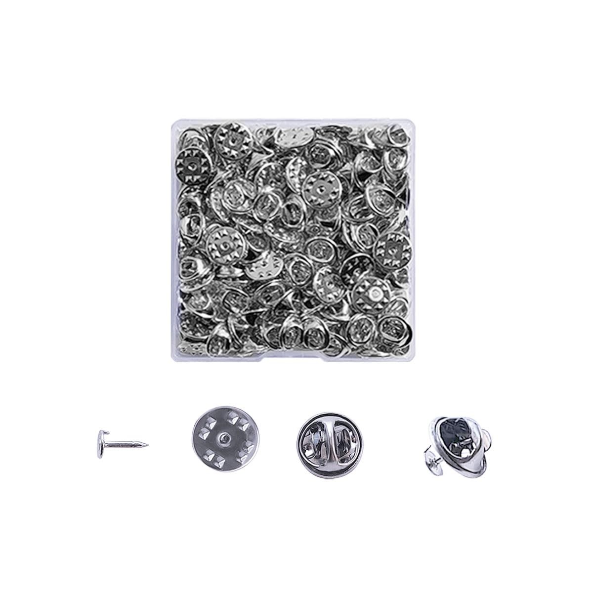 100 PCS Metal Locking Pin Backs Replacement, Butterfly Tie Tacks, Pin Keepers...