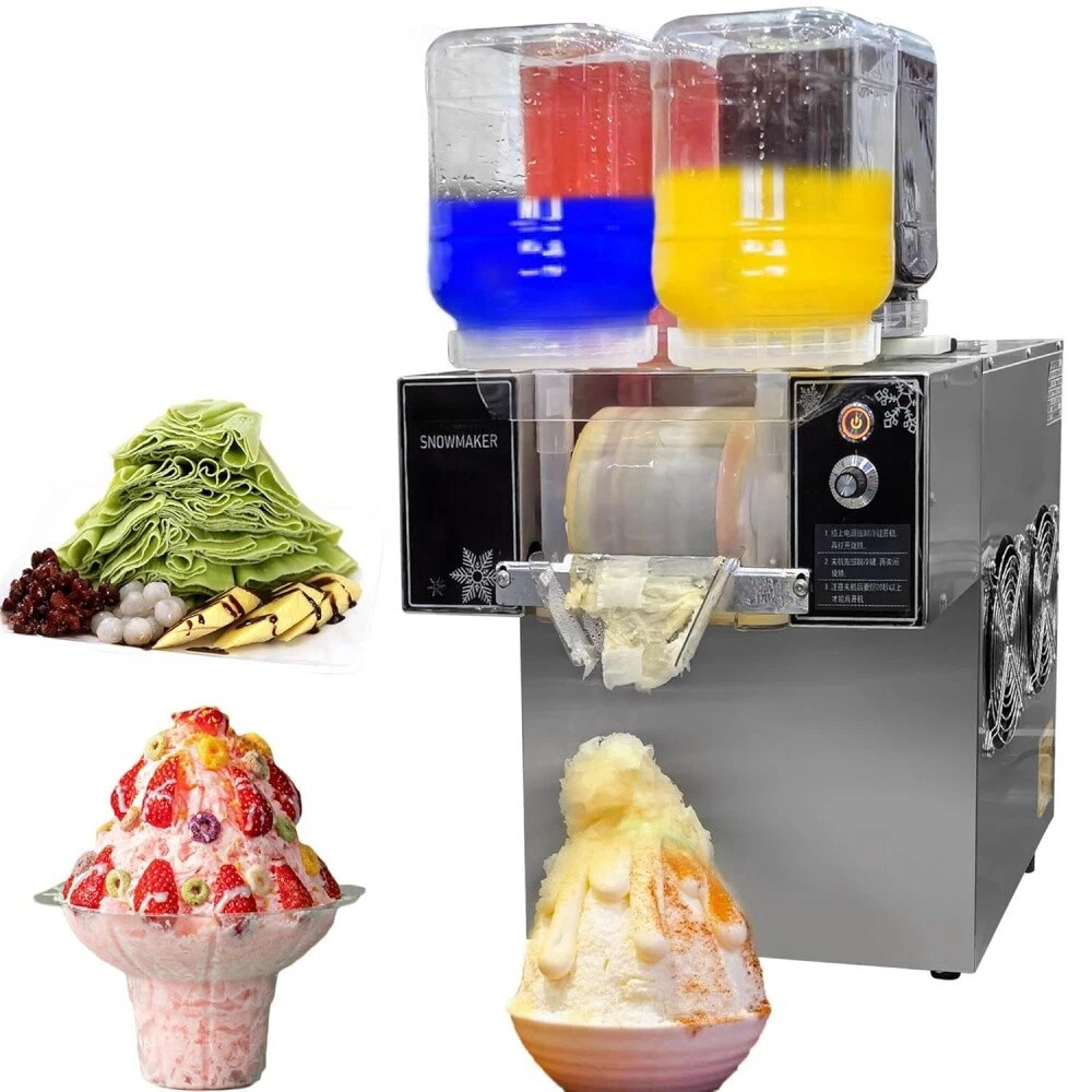 4Barrels Snowflake Ice Machine SnowCone Maker AirCooling System SmartTouchScreen