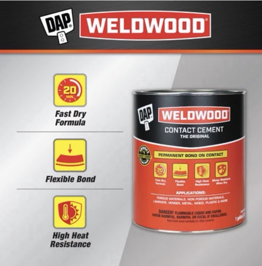 DAP Weldwood Original Contact Cement Tan 1 Gallon Heavy Duty Adhesive
