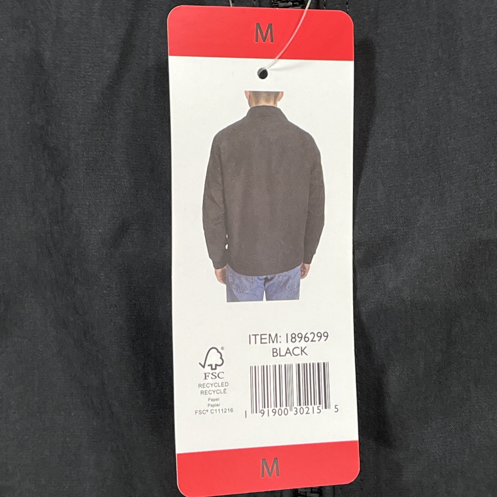 Dockers Bomber Jacket, Black, Men's Medium, Rib Knit Cuffs, Laydown Collar, NEW