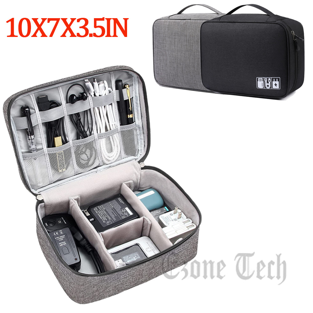 Portable Electronic Organizer Travel Cable Storage Bag Cord Case Accessories US