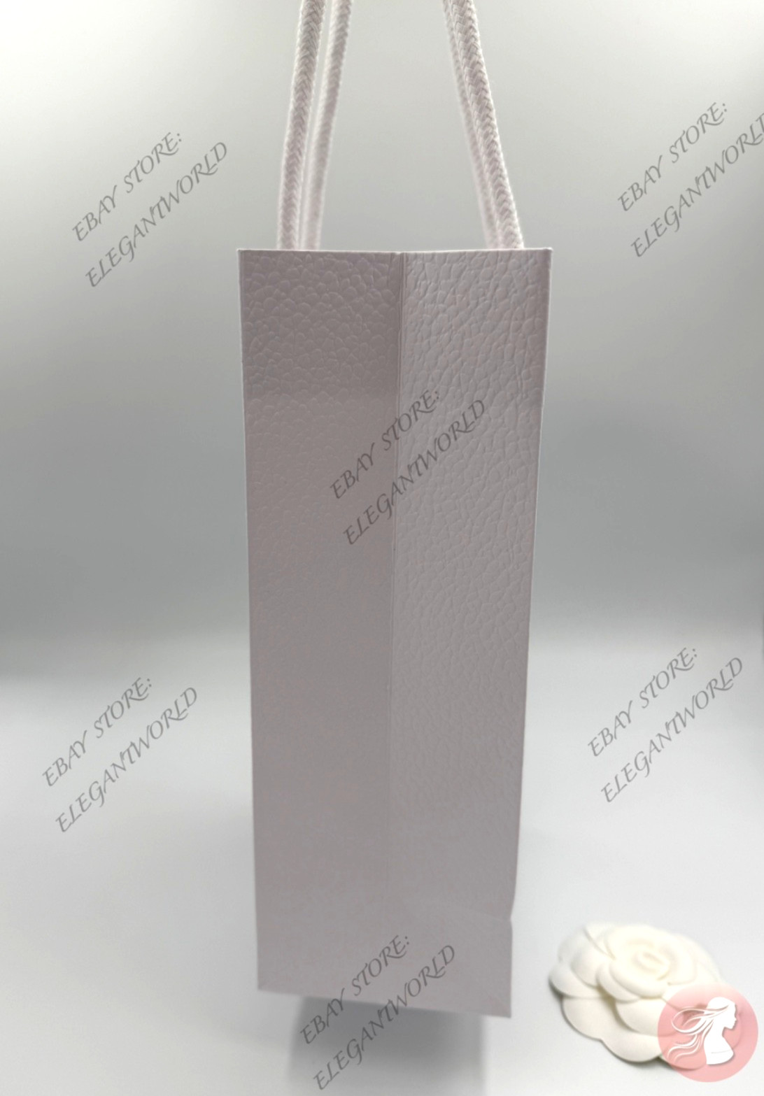 Dior Classic White Textured Paper Gift Bag New Small W. 5.75 x H. 9 x D. 3.25