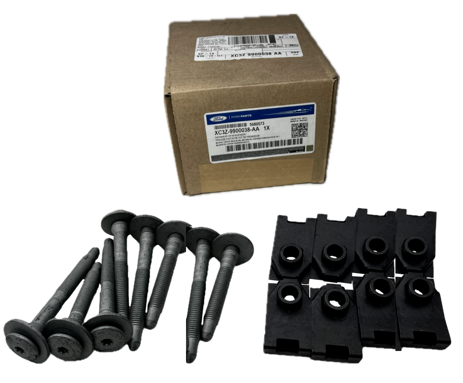 NEW OEM 99-16 Ford Super Duty Long Bed 8' Mounting Kit 8 Bolts, 8 Nuts Clips