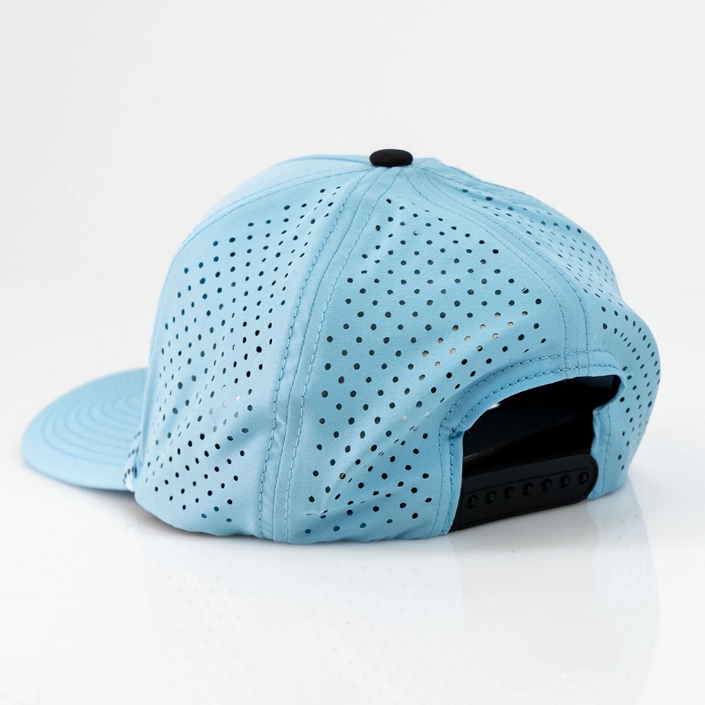 NEW Pins & Aces Middle Finger Perforated Rope Snapback Hat Cap - Baby Blue