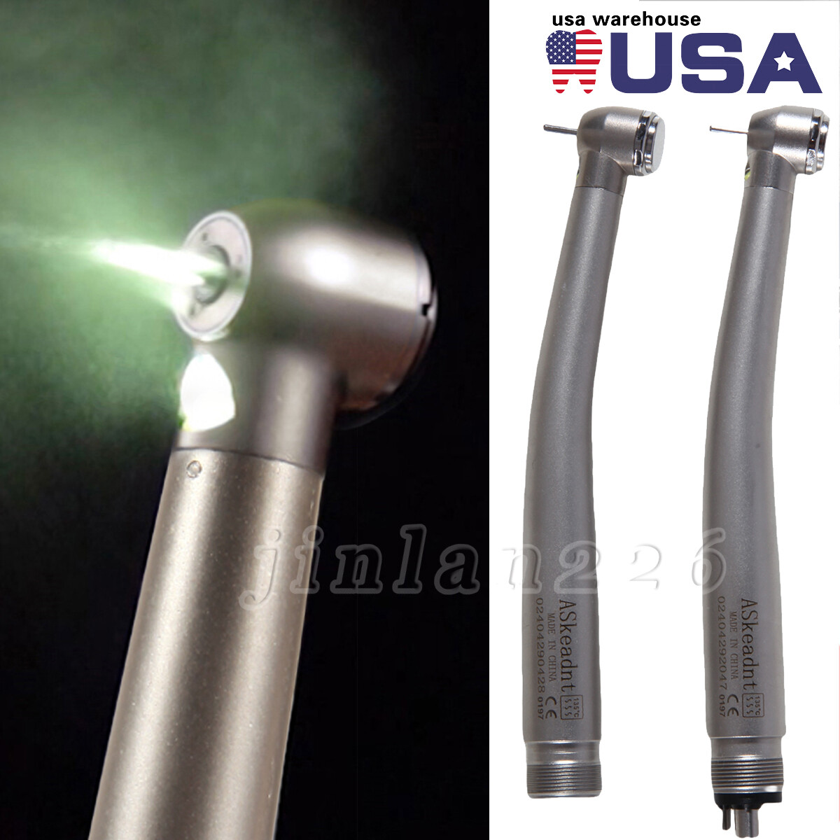 NSK Style Dental Fiber Optic LED E-generator high speed handpiece 2 Hole 4 Hole