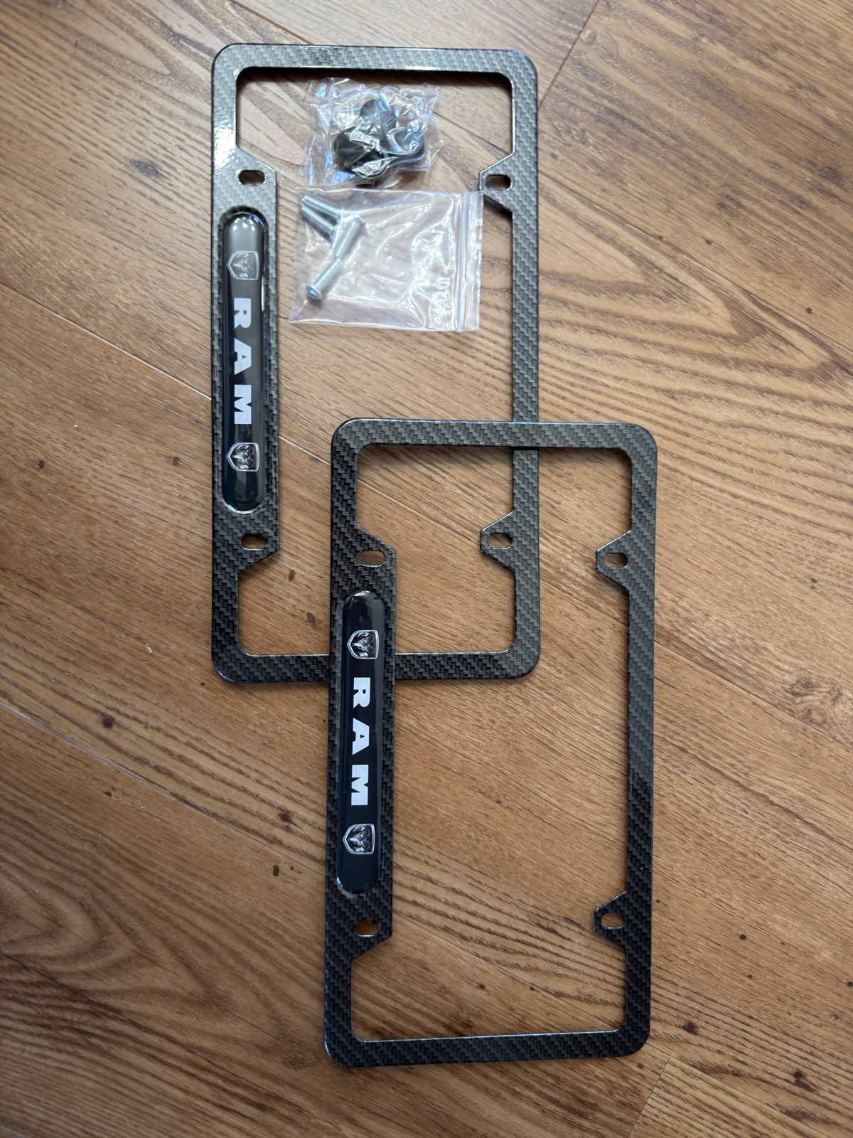 Ram Carbon Fiber-Style License Plate Frames (Set of 2) – Hardware Included