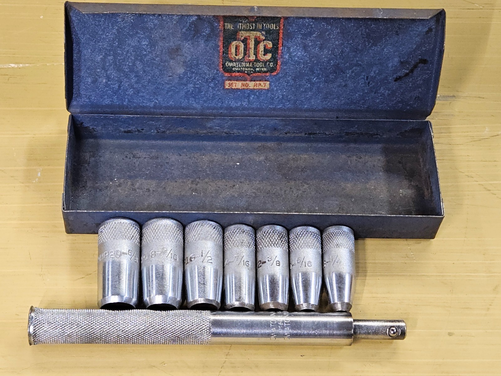 OTC Owatonna Tool No. 813 Gasket Cutting Driver Set W/ Metal Box Made in USA