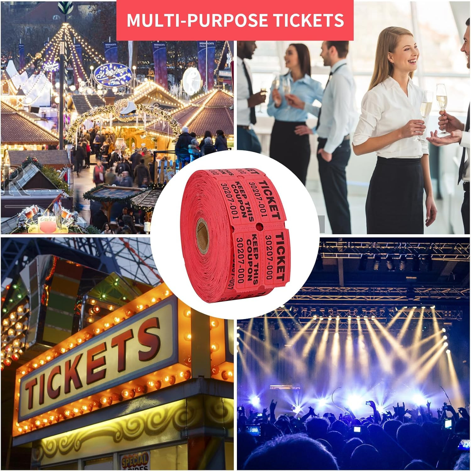 Raffle Tickets Double Rolls 1000 per Roll 50/54 Raffle Tickets for Events,Carniv