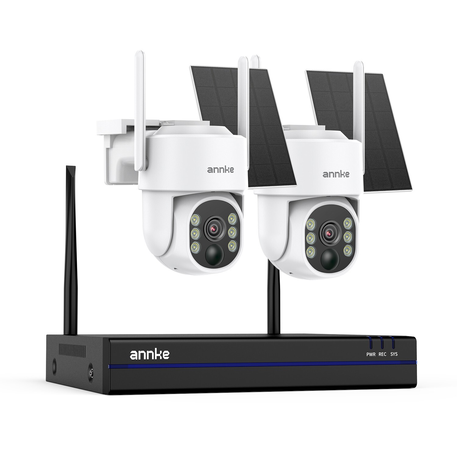 ANNKE 16CH NVR Wireless 4MP PT Security System PIR Solar Two Way Audio Color AI