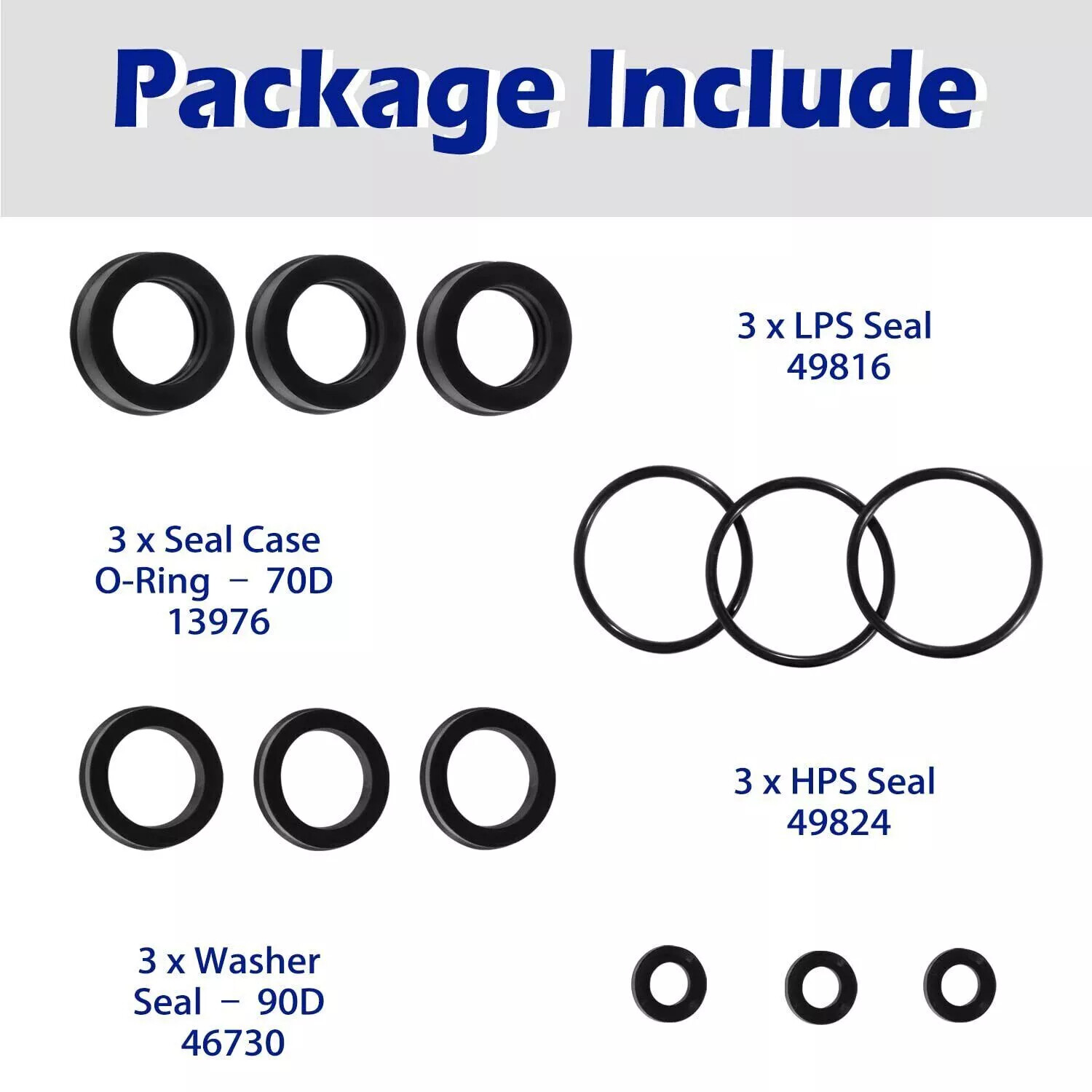 For Cat Pump 4DNX Pumps 4DNX25GSI 4DNX27GSI Seal Kit 76975 Seal Kit 12PCS