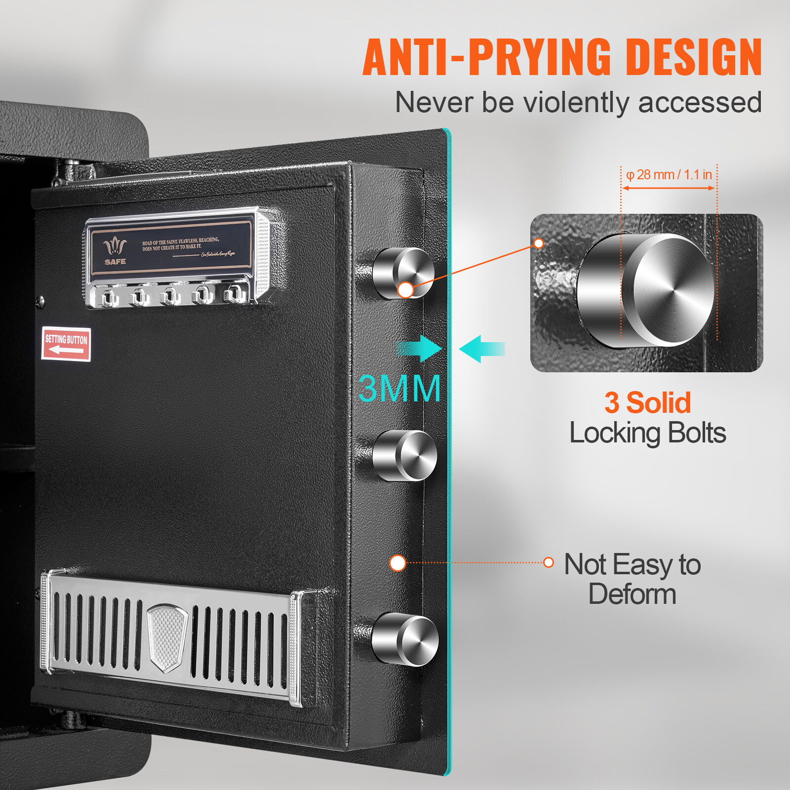 VEVOR Safe Box Lock Security for Cash Gun 1.8 Cubic Feet Home Office