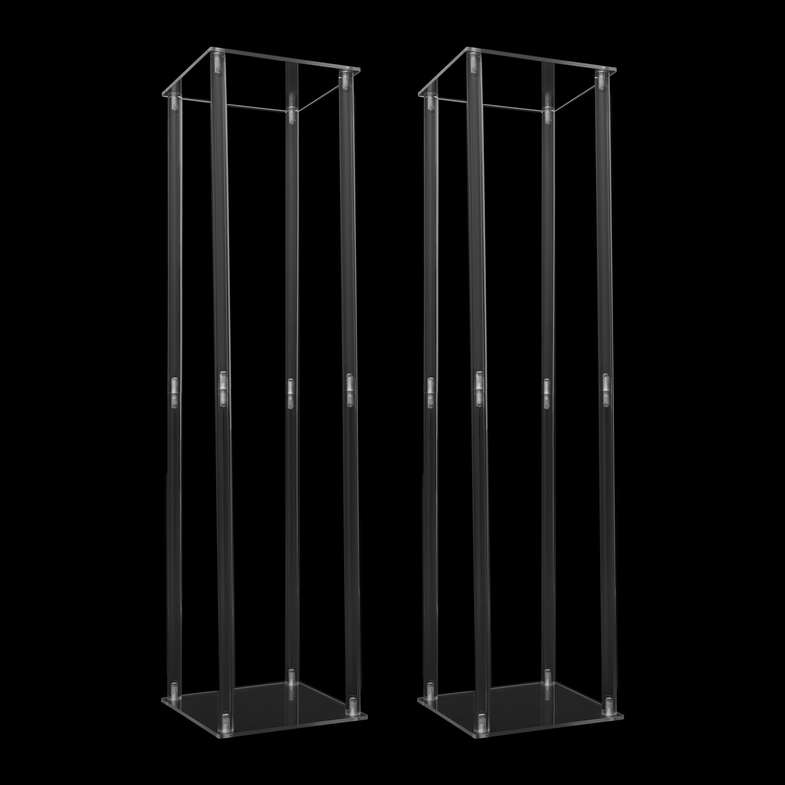 2pcs Tall Elegant Decorative Vase Column Acrylic Flower Stand Display Wedding