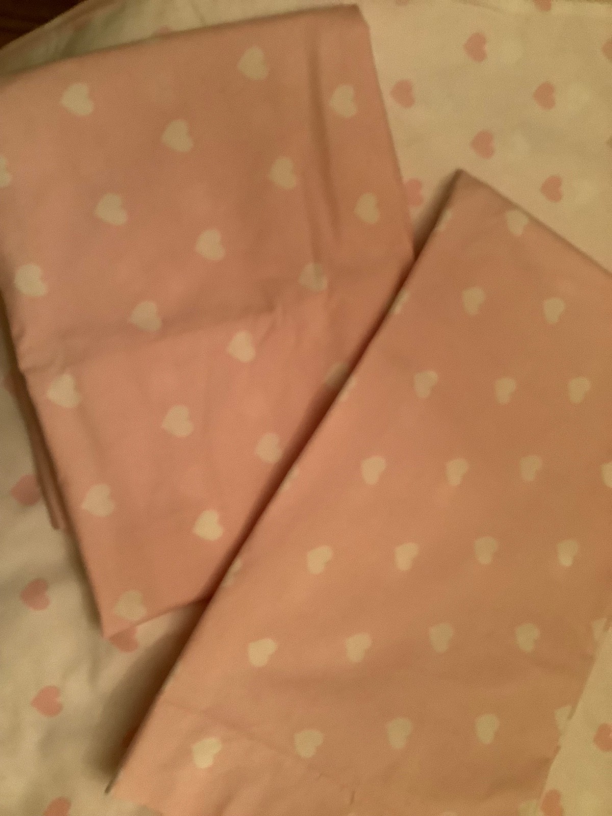 Pottery Barn Full/Queen Pink Hearts Duvet Cover with 2 Shams