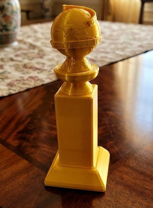 Replica Golden Globe Award -Full Size 11" 3D Printed Trophy in Silk Gold PLA