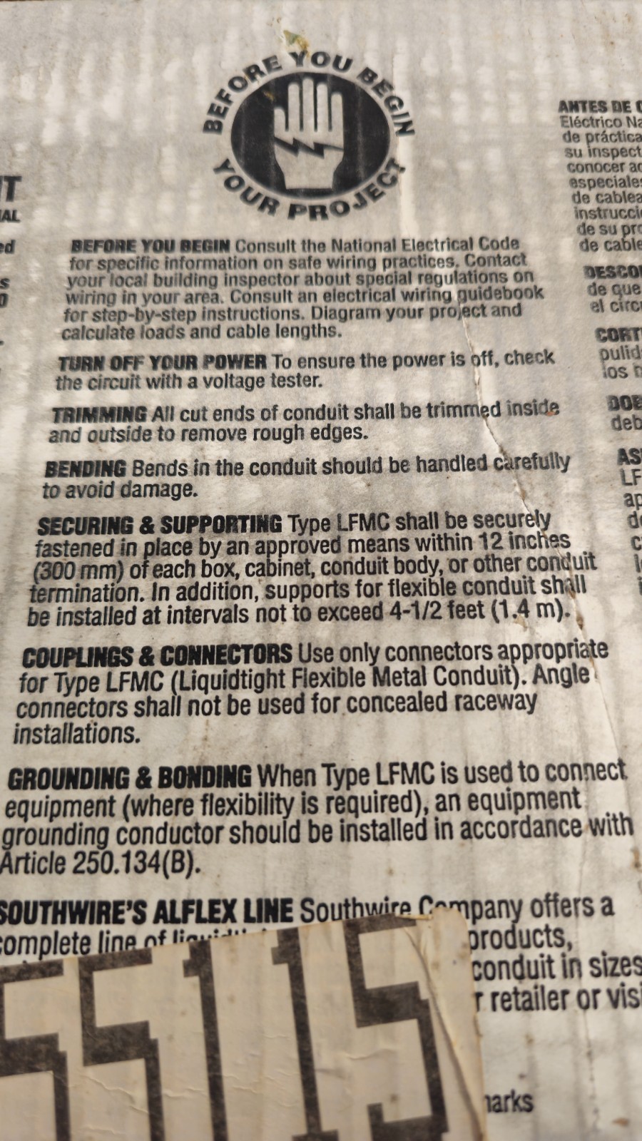 Southwire 55082721 Ultratite Metallic Liquidtight Flexible Conduit 3/4 25 Ft.