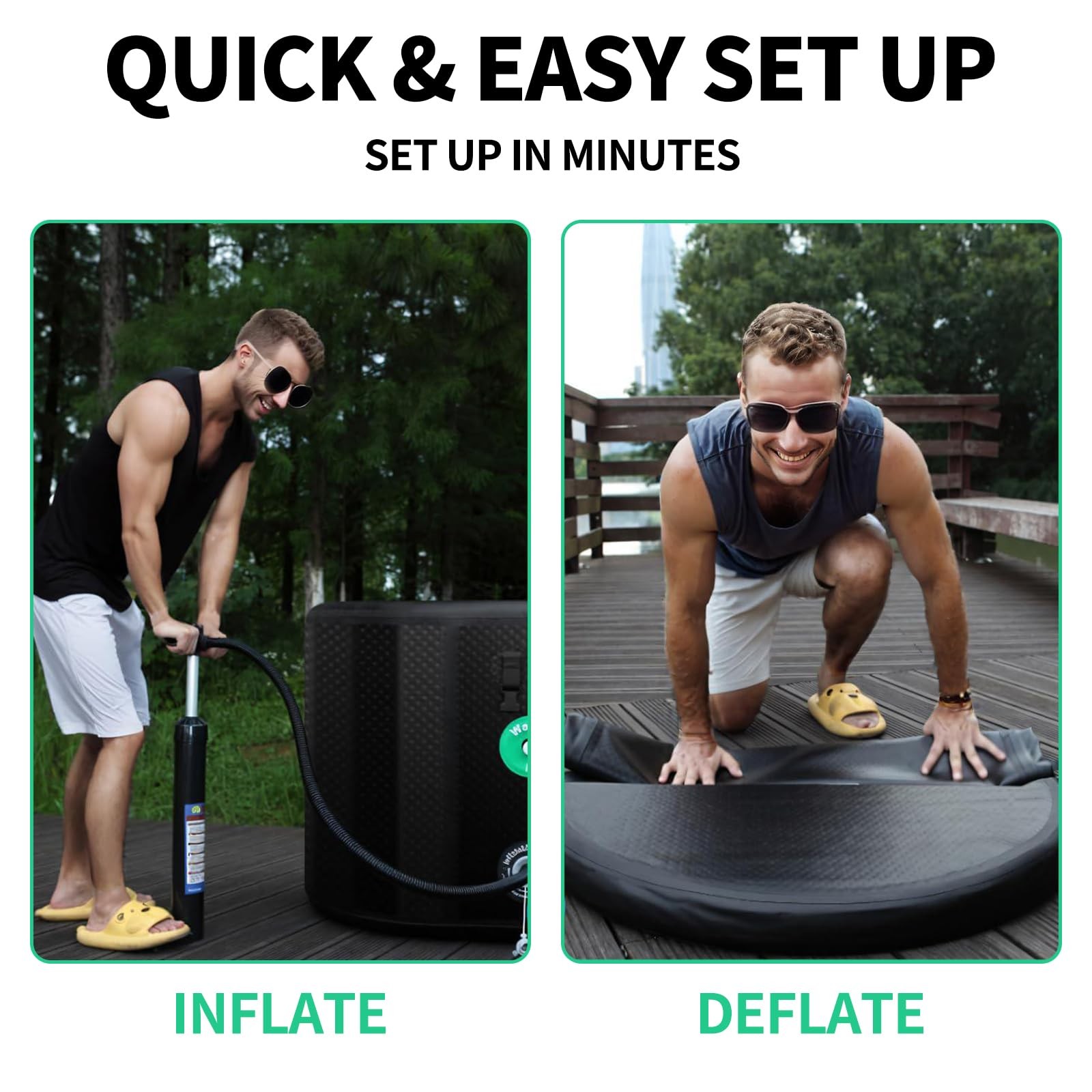 216 Inflatable Cold Plunge Tub with Insulated Lid,Ice Bath Tub for Athletes,