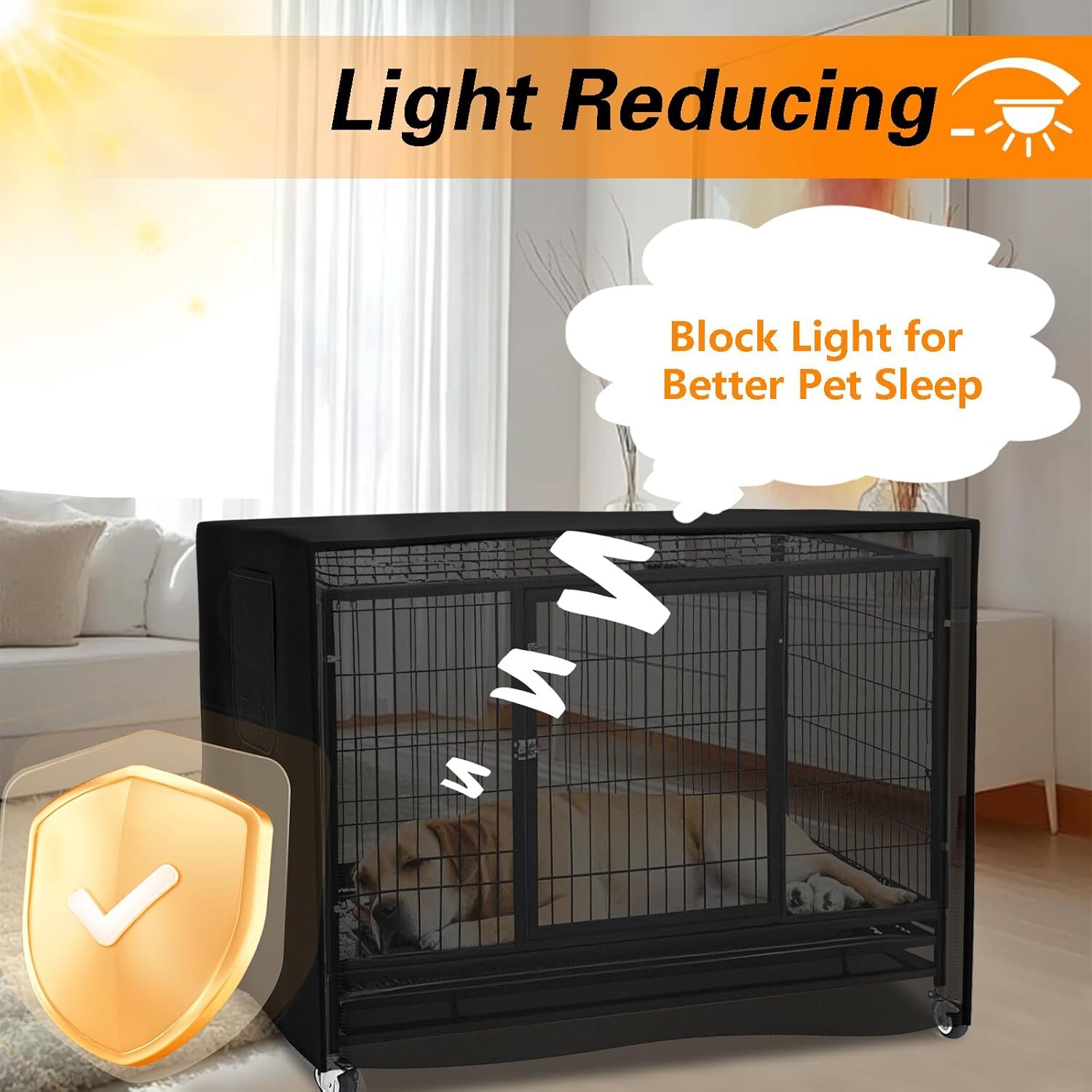 Dog Crate Cover 48 In XL Dog Kennel outside Cover for Large Dogs 420D