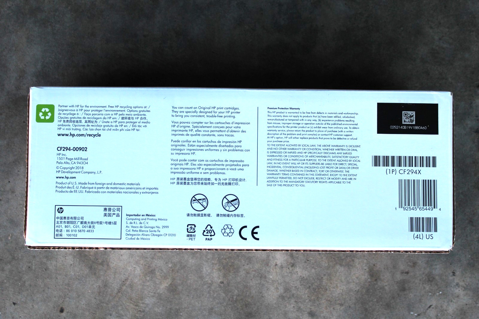 Lot of (2) HP 94X High Yield Black LaserJet Toner Cartridge CF294X NEW & SEALED