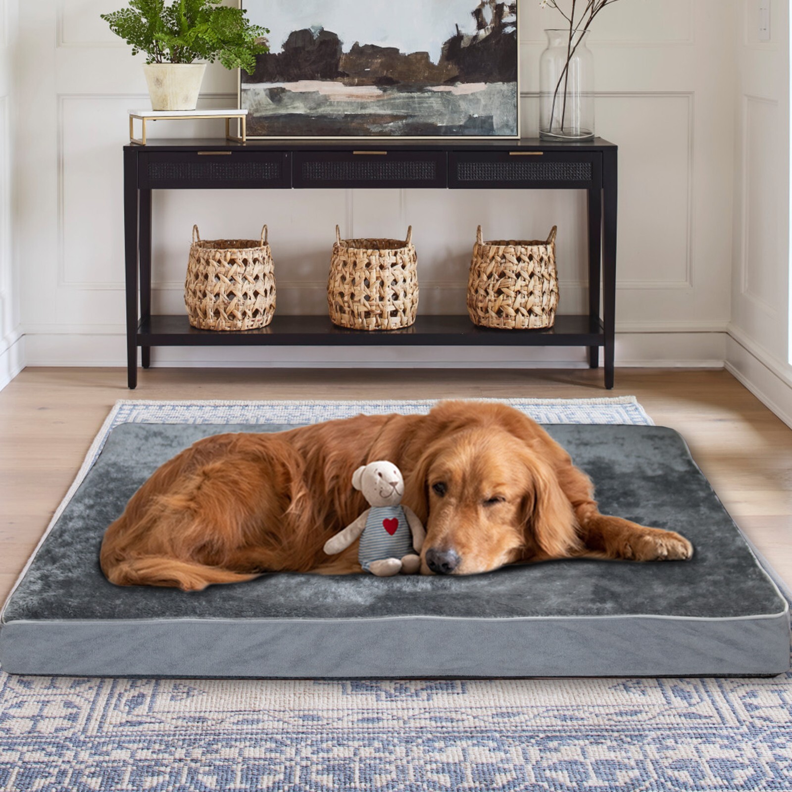 M/L/XL Dog Bed Orthopedic Foam Nesting Bed Removable Cover Warm Pet Crate Beds