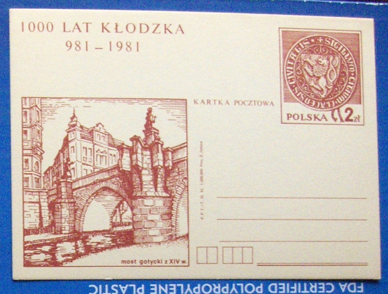 Poland postcard #783 (var.1) MILLENIUM OF KLODZKA 1981.
