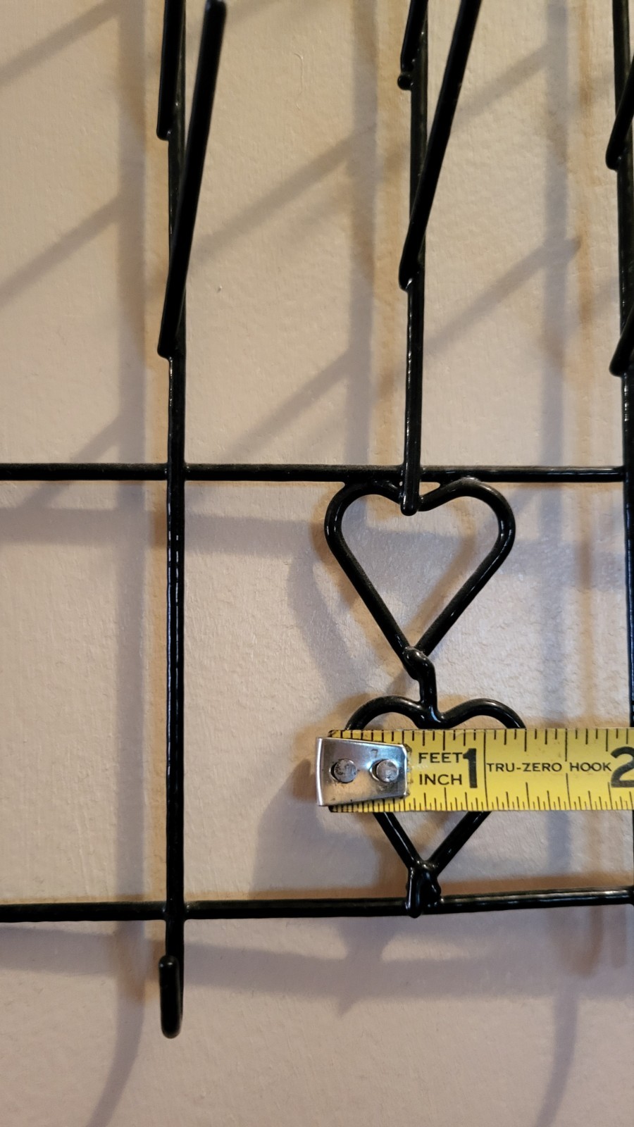 Vtg Black Wire Thread Holder Spools Granny Core Country Wall Heart Decor