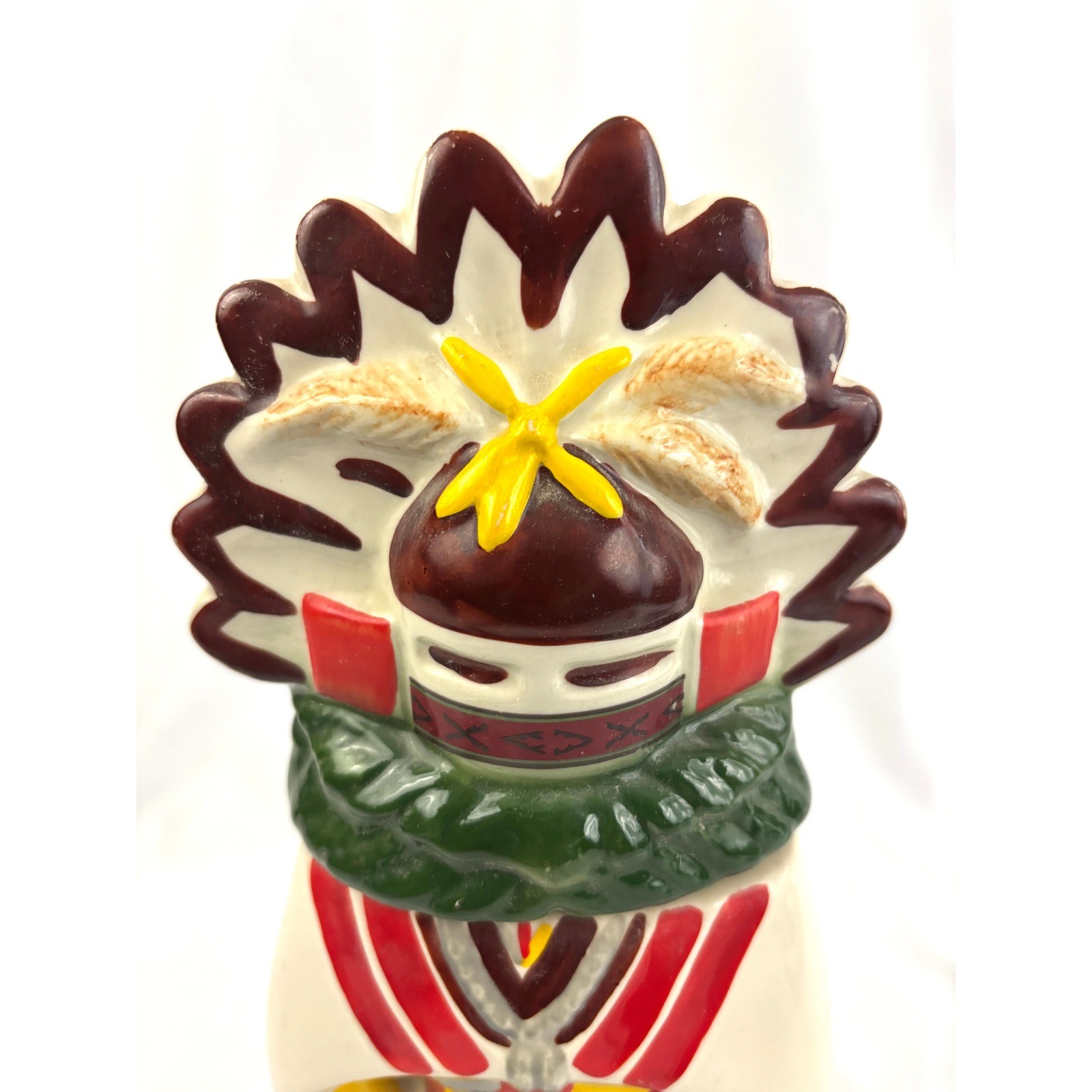 Vintage Ezra Brooks Kachina Decanter Native American Figure 13.5" Empty 1970s