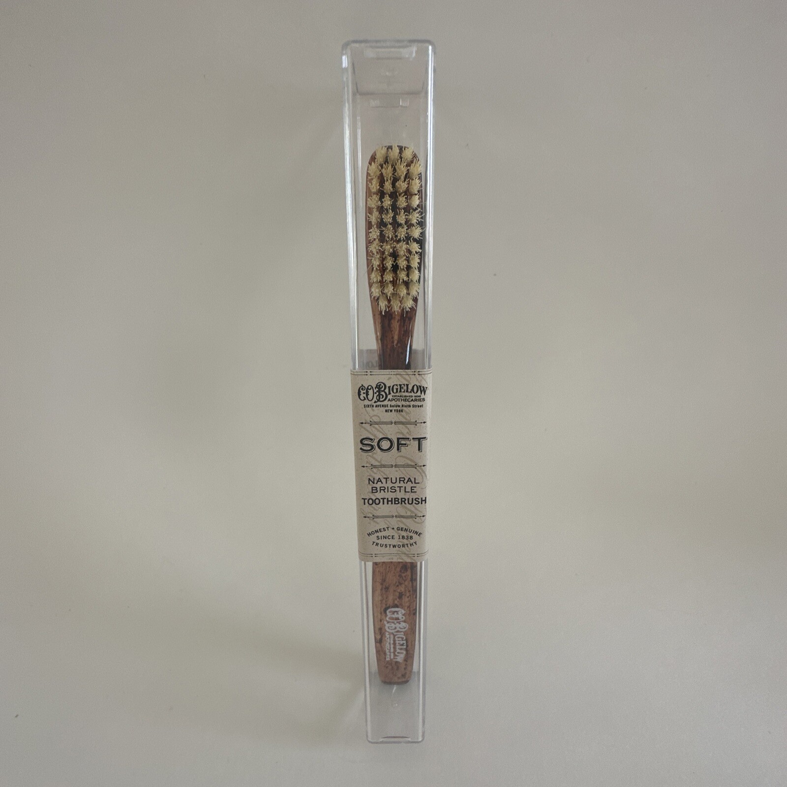 Natural Bristle Toothbrush by CO Bigelow Soft with Carrying Case