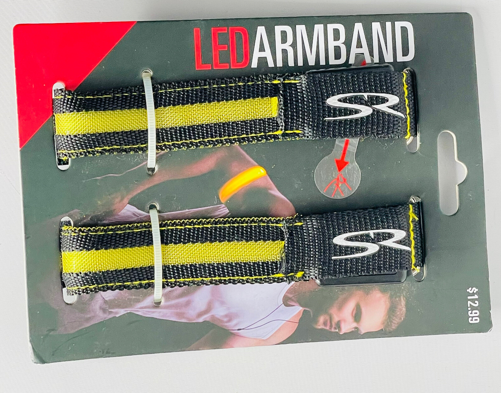 Solaray LED Armband Two Pack Steady or Blinking Light Survival Hunting NEW