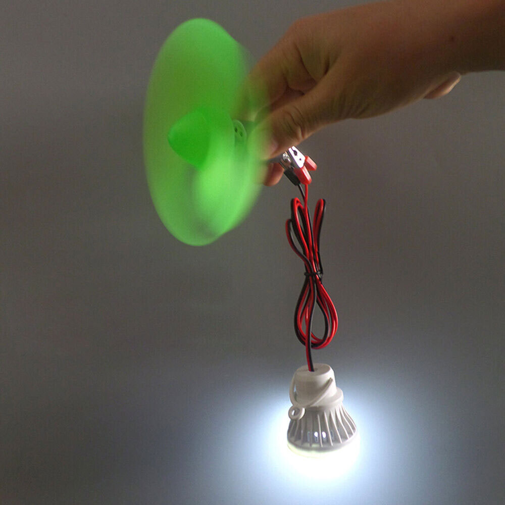 Mini Wind Turbine Motor Blade W/Bulb DIY Kit Power Alternative Energy Generator#