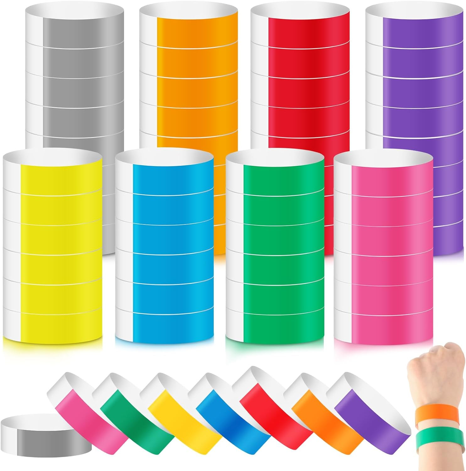 800 Colorful Wristbands for Events - Paper Bracelets for All Occasions