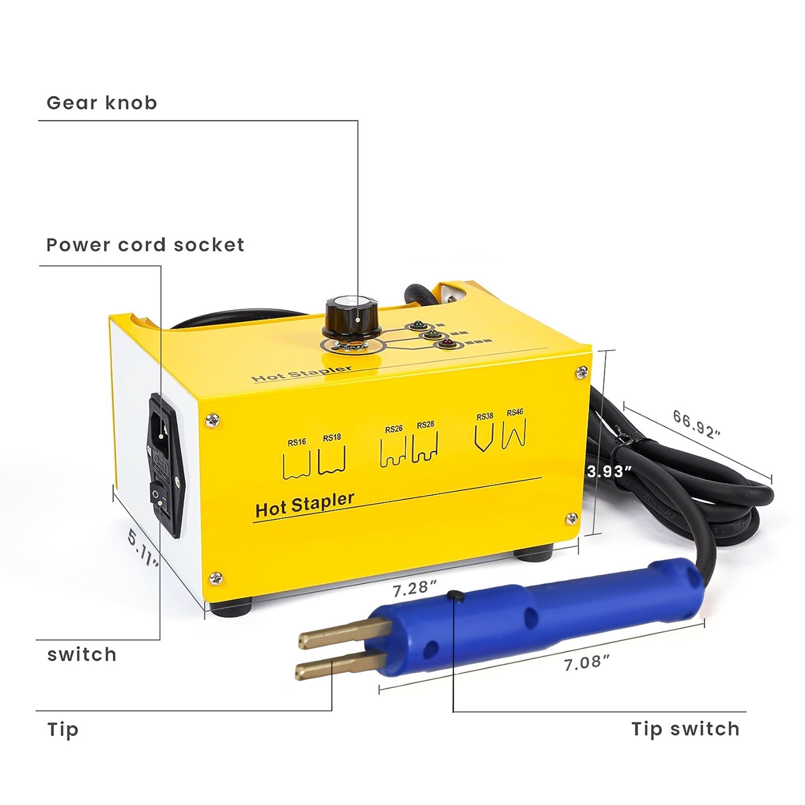 60W Hot Stapler Plastic Welder Welding Repair Kit Gun Car Bumper Tool 600Staples