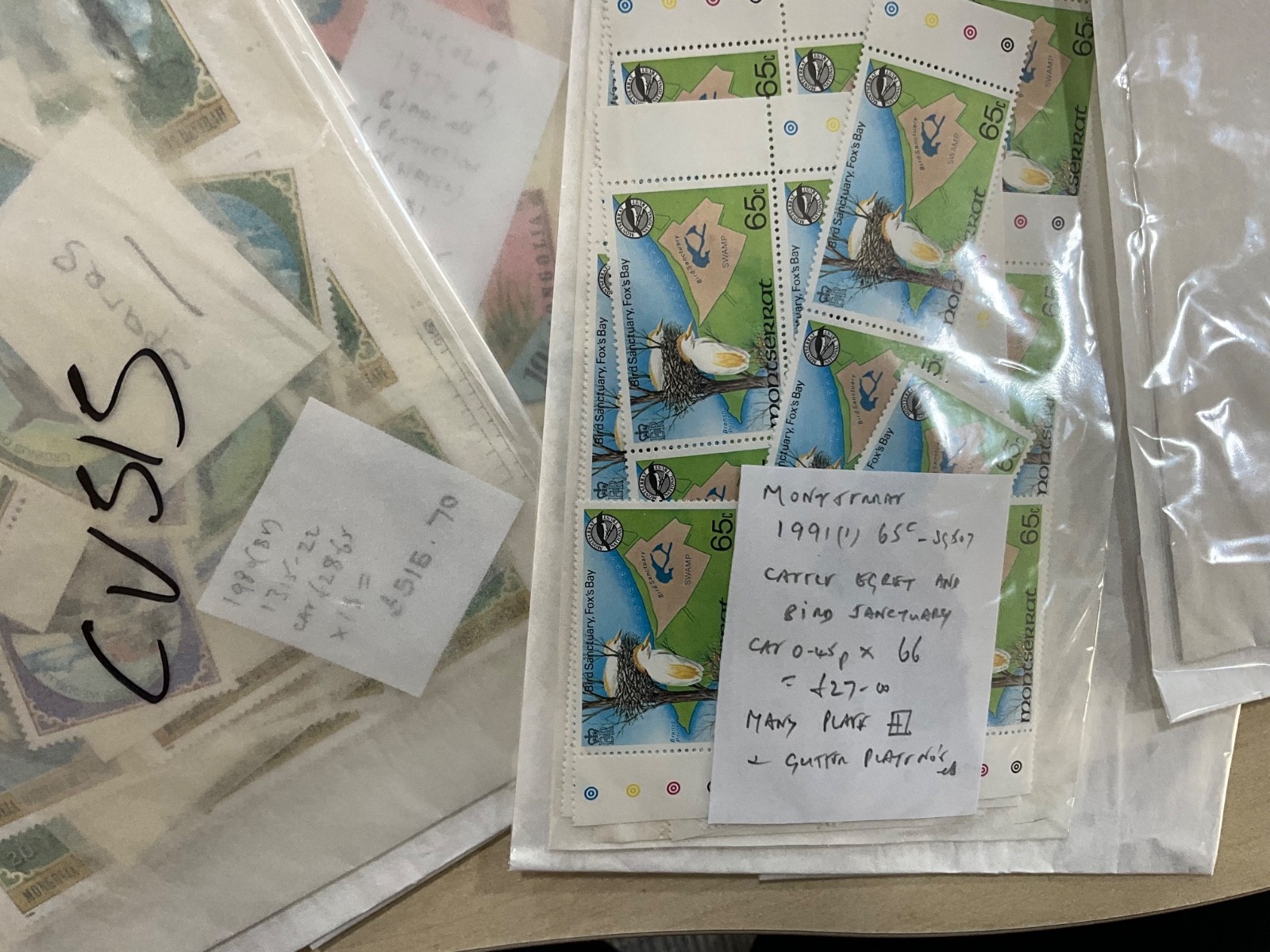 Birds on stamps MNH cat value over £9000 ex dealer stock t29