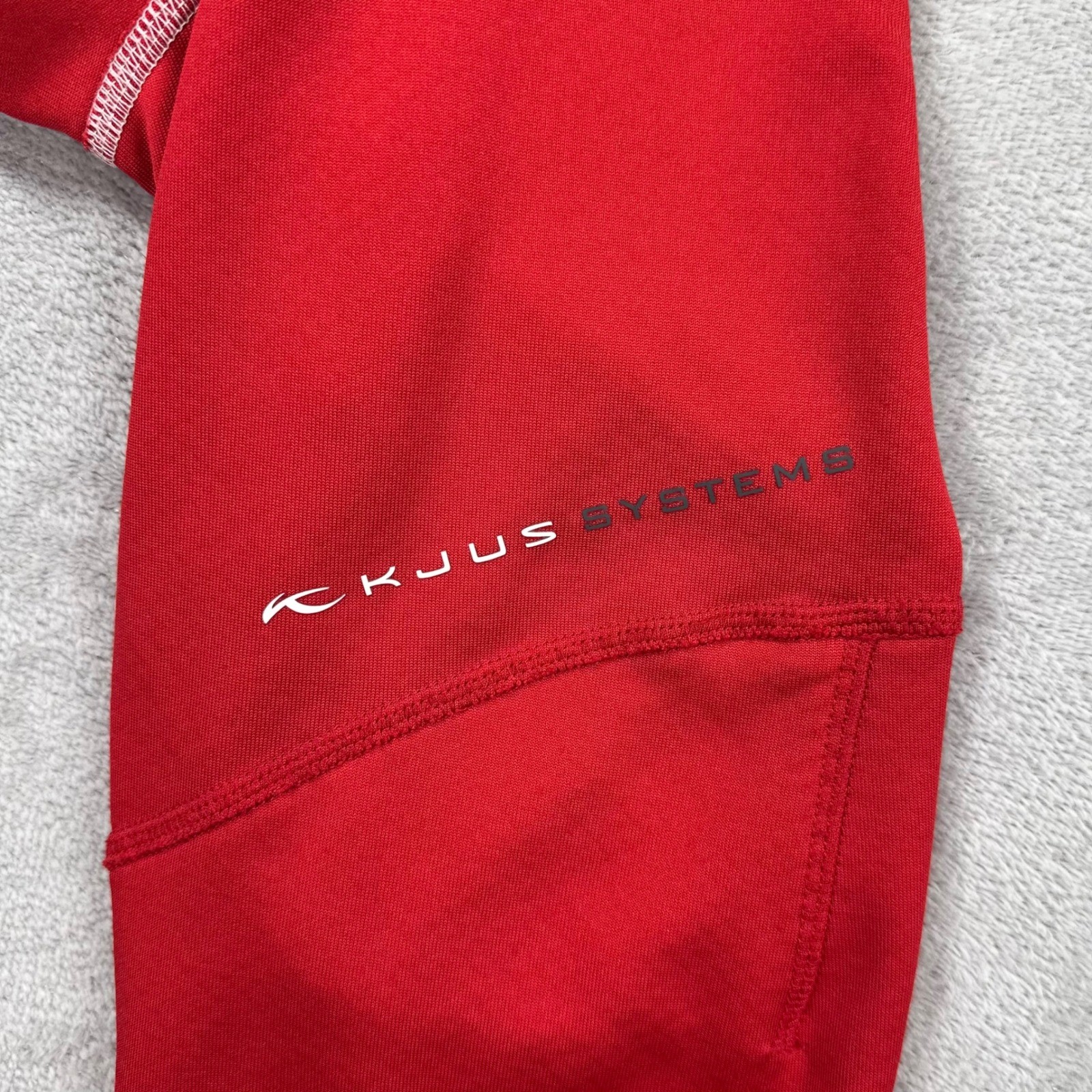 KJUS Denholm Jacket Men XL Red Full Zip Lightweight Technical Midlayer Outdoors