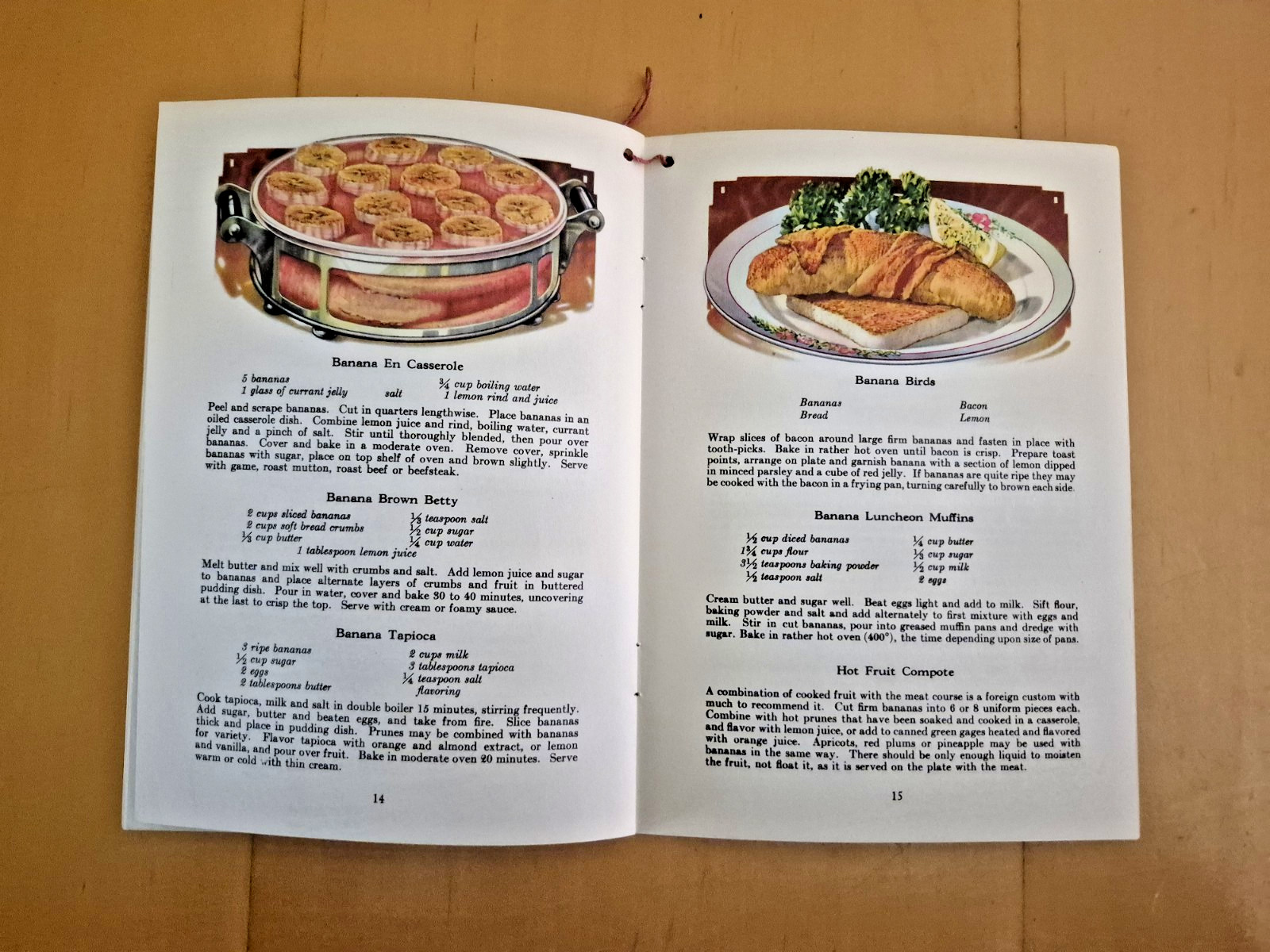 Vintage 1929 YES! HOME MADE BANANA RECIPES Bauerlein Advertising Recipe Booklet