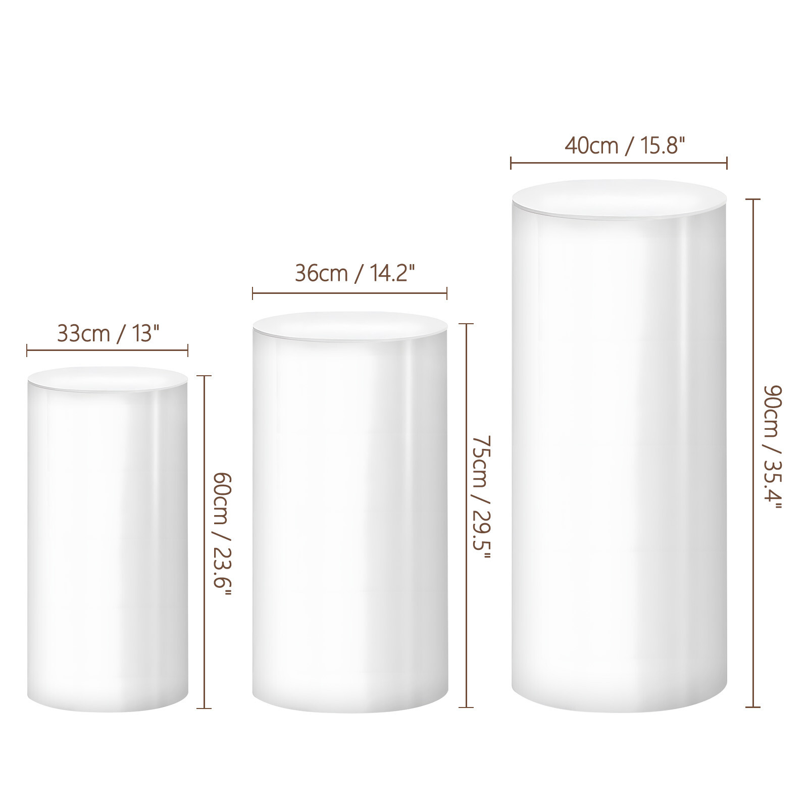 3Pcs/5Pcs Round Cylinder Pedestal Stand for Wedding Party Display Stand Decor