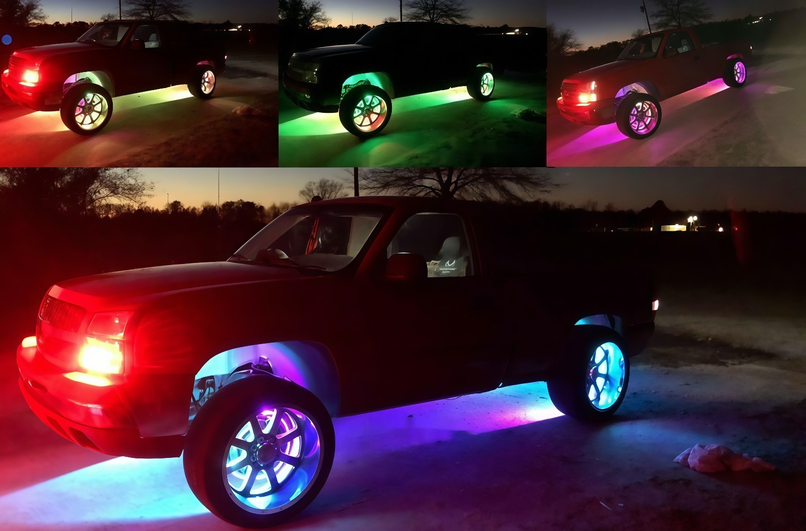 17.5" 5ROWs Brightest RGB CHASING Flow for Car Truck LED Wheel Rim Ring Lights