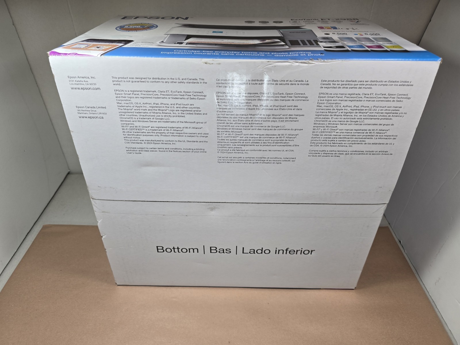 EPSON ECOTANK ET-2988 WIRELESS ALL-IN-ONE COLOR SUPERTANK PRINTER